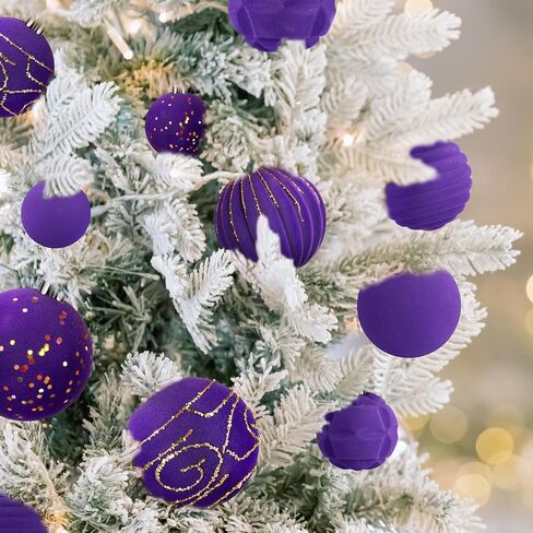 Suzile 18 Pcs 18 Pcs Velvet Christmas Tree Ornaments Flocked Christmas Ball Decorations Xmas Balls Christmas Hanging Ornaments for Xmas Tree Wreath Garland Holiday Fireplace Decoration (Red) in Saudi Arabia
