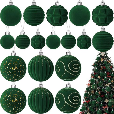 Suzile 18 Pcs 18 Pcs Velvet Christmas Tree Ornaments Flocked Christmas Ball Decorations Xmas Balls Christmas Hanging Ornaments for Xmas Tree Wreath Garland Holiday Fireplace Decoration (Red) in Saudi Arabia