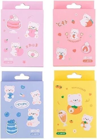 20 Pcs/Box Adhesive Bandages, Random Color Waterproof Band Aid, Cute Kids Bandages, Elastic Bandages Sticker,Cartoon Aid Patches Random Styles Adhesive Bandages Health and Household Bandaging Supplies in Saudi Arabia