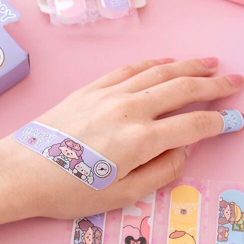 20 Pcs/Box Adhesive Bandages, Random Color Waterproof Band Aid, Cute Kids Bandages, Elastic Bandages Sticker,Cartoon Aid Patches Random Styles Adhesive Bandages Health and Household Bandaging Supplies in Saudi Arabia