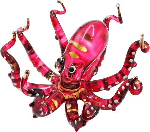 Exquisite Hand Blown Glass Color Painted Sea Octopus Sculpture Figurine in Kuwait