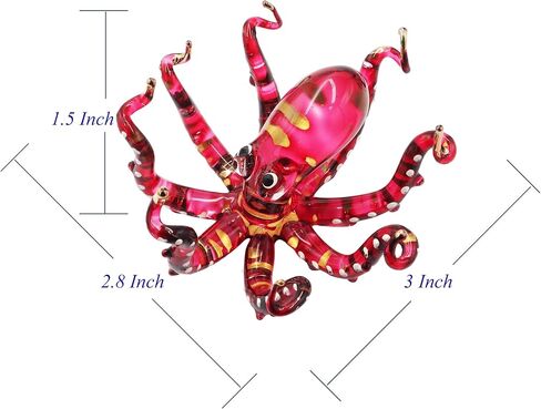 Exquisite Hand Blown Glass Color Painted Sea Octopus Sculpture Figurine in Kuwait
