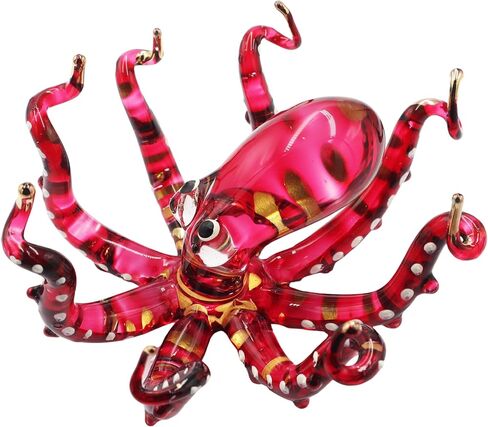 Exquisite Hand Blown Glass Color Painted Sea Octopus Sculpture Figurine in Kuwait