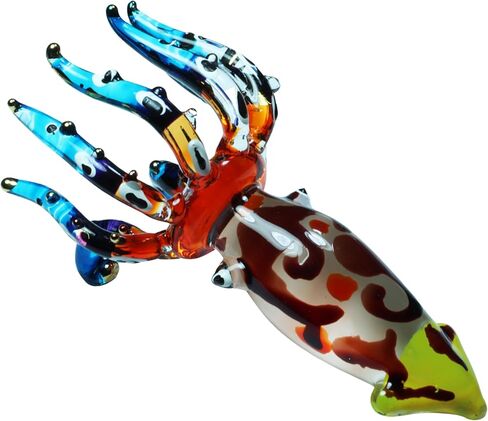 Exquisite Hand Blown Glass Color Painted Sea Octopus Sculpture Figurine in Saudi Arabia
