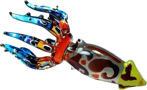 Exquisite Hand Blown Glass Color Painted Sea Octopus Sculpture Figurine in Saudi Arabia