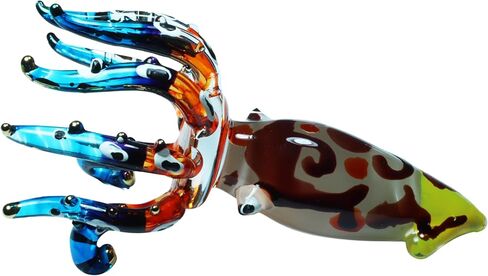Exquisite Hand Blown Glass Color Painted Sea Octopus Sculpture Figurine in Saudi Arabia