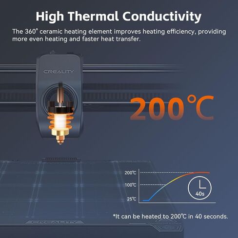K1C Hotend الأصلي مع كتلة تسخين من السيراميك والفولاذ المقوى مجموعة فوهة سريعة التبديل مدمجة تدعم الطباعة عالية التدفق ودرجة حرارة عالية 300 درجة مئوية متوافقة مع طابعة Creality K1C ثلاثية الأبعاد - ليست لـ K1 in Saudi Arabia