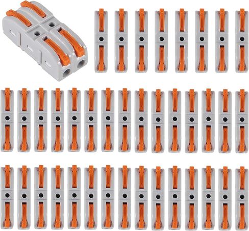 موصلات أسلاك الرافعة، 40 قطعة من موصلات الأسلاك المدمجة من Coliao، موصلات توصيل كهربائية سريعة التوصيل للدائرة المضمنة 24-12 AWG in Kuwait