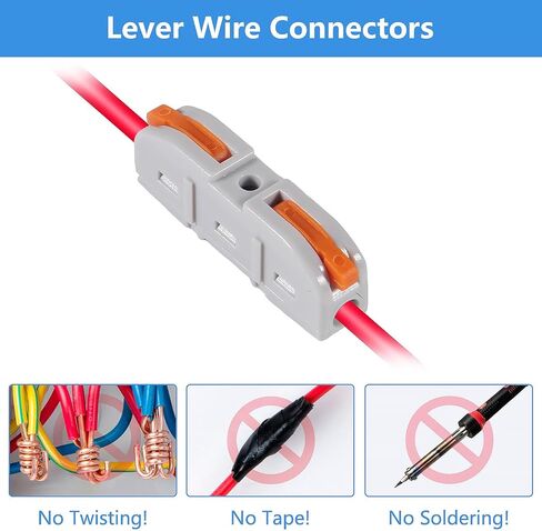 موصلات أسلاك الرافعة، 40 قطعة من موصلات الأسلاك المدمجة من Coliao، موصلات توصيل كهربائية سريعة التوصيل للدائرة المضمنة 24-12 AWG in Kuwait