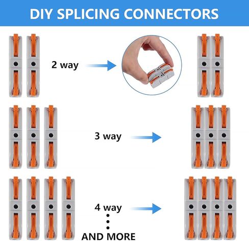 موصلات أسلاك الرافعة، 40 قطعة من موصلات الأسلاك المدمجة من Coliao، موصلات توصيل كهربائية سريعة التوصيل للدائرة المضمنة 24-12 AWG in Kuwait