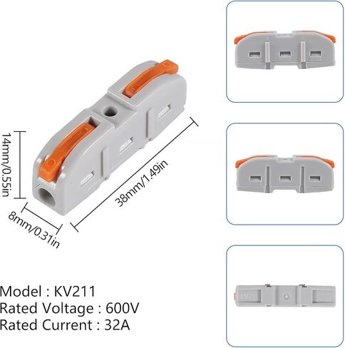 موصلات أسلاك الرافعة، 40 قطعة من موصلات الأسلاك المدمجة من Coliao، موصلات توصيل كهربائية سريعة التوصيل للدائرة المضمنة 24-12 AWG in Kuwait