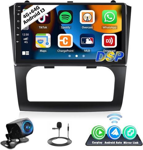 UNITOPSCI لـ Nissan Altima 2008-2012 راديو مع مكيف هواء تلقائي، Android 13 سيارة ستيريو لاسلكي CarPlay Android Auto HiFi GPS Navigation 9 بوصة شاشة تعمل باللمس WiFi Bluetooth FM SWC + AHD كاميرا احتياطية ميكروفون in Saudi Arabia