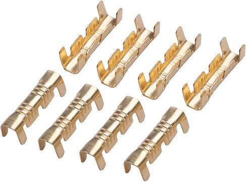 Brass Crimp Terminal, 100Pcs U Shape Copper Terminals Open Barrel Crimp Wire Cable Quick Wiring Butt Docking Connector Assortment Kit in Saudi Arabia