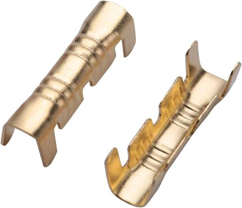 Brass Crimp Terminal, 100Pcs U Shape Copper Terminals Open Barrel Crimp Wire Cable Quick Wiring Butt Docking Connector Assortment Kit in Saudi Arabia
