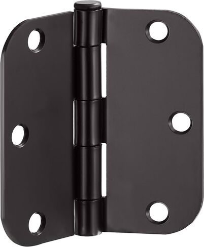 Door Hinges for Interior Doors 6-Pack 3.5-inch x 3.5-inch – Rounded 5/8-inch Radius Steel Door Hinge – Matte Black – Fits Standard Doors – Design House 189548 in Kuwait