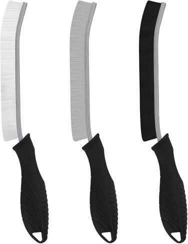 3Pcs Cleaning Brush- Includes 1 Soft Bristle Cleaning Brush, 2 Hard Crevice Brush, Bathroom Cleaning Brush, Multifuntianal Grout Brush, Cleaning Tools for Auto Vent Wheel Kitchen House (Black) in Saudi Arabia