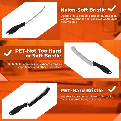 3Pcs Cleaning Brush- Includes 1 Soft Bristle Cleaning Brush, 2 Hard Crevice Brush, Bathroom Cleaning Brush, Multifuntianal Grout Brush, Cleaning Tools for Auto Vent Wheel Kitchen House (Black) in Saudi Arabia