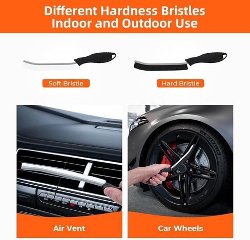 3Pcs Cleaning Brush- Includes 1 Soft Bristle Cleaning Brush, 2 Hard Crevice Brush, Bathroom Cleaning Brush, Multifuntianal Grout Brush, Cleaning Tools for Auto Vent Wheel Kitchen House (Black) in Saudi Arabia