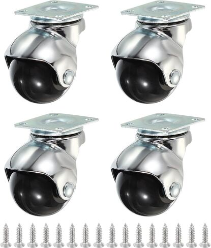 PATIKIL 2 Inch Ball Caster Wheels Set of 4, 360° Rotating Swivel Top Plate Wheels 397 lbs Total Capacity Caster with M4 Screws for Furniture Table Cabinet Chrome in Kuwait
