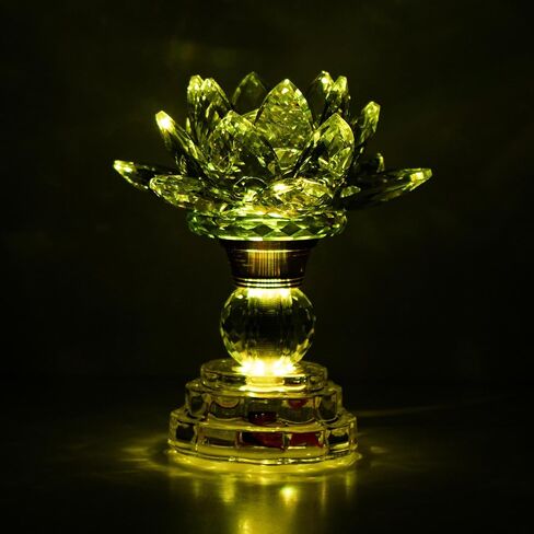 LED Crystal Lotus Flower Lamp – USB Powered Buddha Light for Worship, Prayer and Display,Lotus Flower Light for Bedroom, Buddhist Supplies,Shrine,Meditation Room 8’’ (Blooming Lotus-7 Color- M) in Saudi Arabia