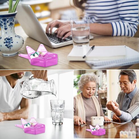 Pill Organizer, 3 Pack Pill Box, Small Pill Case,Medicine Pill Organizer 1 Time a Day, Weekly Pill Organizer, Pill Container, Pill Holder, Daily Pill Organizer Travel Pill Organizer 7 Day(Purple) in Saudi Arabia