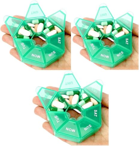 Pill Organizer, 3 Pack Pill Box, Small Pill Case,Medicine Pill Organizer 1 Time a Day, Weekly Pill Organizer, Pill Container, Pill Holder, Daily Pill Organizer Travel Pill Organizer 7 Day(Purple) in Saudi Arabia