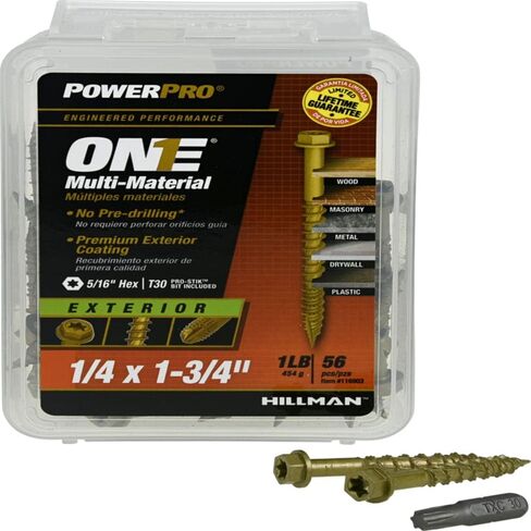 Hillman POWERPRO ONE 1/4 in. x 1-3/4 in. L Star Hex Washer Head Bronze Steel Multi-Material Screw in Saudi Arabia