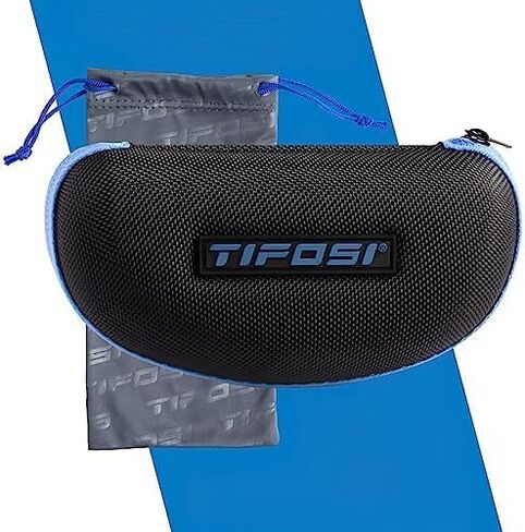 Tifosi Optics Swick Sunglasses Bundle with Case and Eyewear Straps (Onyx Blue Fade/Sky Blue Mirror) in Saudi Arabia