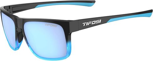 Tifosi Optics Swick Sunglasses Bundle with Case and Eyewear Straps (Onyx Blue Fade/Sky Blue Mirror) in Saudi Arabia