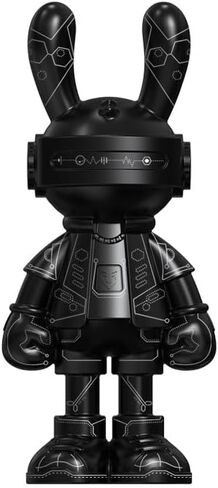 Y2k Cyberpunk Sculpture Cartoon Animal Action Figure Interstellar Robot Rabbit Model Statue 13.78'' Large Black Tabletop Ornaments Porch Bedroom Living Room Home Decor in Saudi Arabia