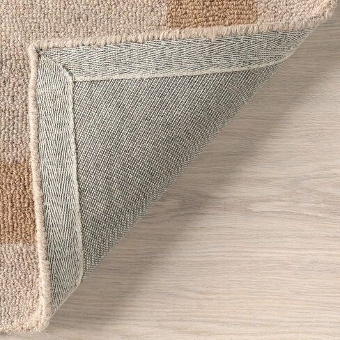 Rugs USA x Arvin Olano Gino Two-Tone Bordered Wool Area Rug, 8x10, Beige in Saudi Arabia