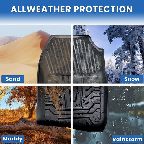 سجادات أرضية السيارة متوافقة مع 2017-2022 Honda CRV، تناسب مخصص CR-V TPE باللون الأسود لجميع الأحوال الجوية ضد الماء، بطانات أرضية الصف الأول والثاني in Kuwait