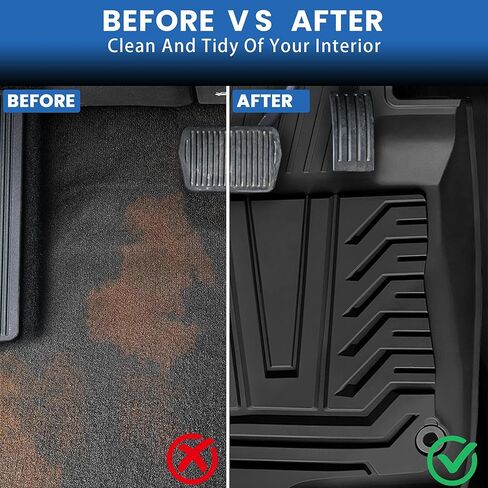 سجادات أرضية السيارة متوافقة مع 2017-2022 Honda CRV، تناسب مخصص CR-V TPE باللون الأسود لجميع الأحوال الجوية ضد الماء، بطانات أرضية الصف الأول والثاني in Kuwait