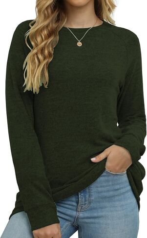 Women's Sequin Sparkly Graphic Long Sleeve Sweatshirts Casual Round Neck Side Split Pullover Tops for Women in Saudi Arabia