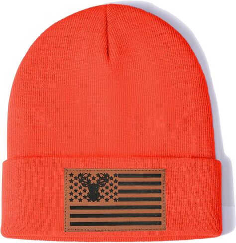 Ameican Flag Hunting Fishing Gifts Beanie Hat for Men Grandpa Dad Husband Hunters Deer Duck Retirement Gifts Gear Stuff in Kuwait