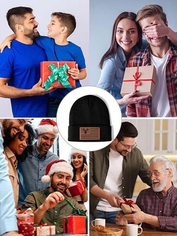 Ameican Flag Hunting Fishing Gifts Beanie Hat for Men Grandpa Dad Husband Hunters Deer Duck Retirement Gifts Gear Stuff in Kuwait