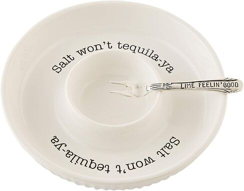 Mud Pie Lime and Salt Rimmer Margarita Set, Round, White in Saudi Arabia