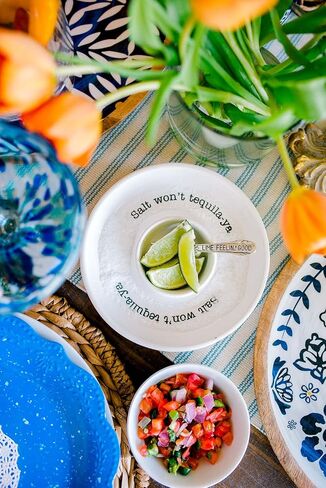 Mud Pie Lime and Salt Rimmer Margarita Set, Round, White in Saudi Arabia