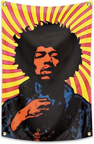 ALoEu Rock Music Tapestry Singer Tapestry Hendrixx 2x3 FT Room Art Decor Poster With 4 Brass Grommets (25) in Saudi Arabia
