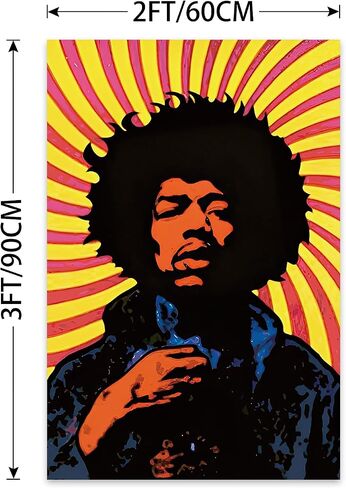 ALoEu Rock Music Tapestry Singer Tapestry Hendrixx 2x3 FT Room Art Decor Poster With 4 Brass Grommets (25) in Saudi Arabia