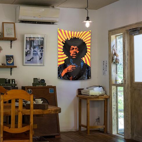 ALoEu Rock Music Tapestry Singer Tapestry Hendrixx 2x3 FT Room Art Decor Poster With 4 Brass Grommets (25) in Saudi Arabia