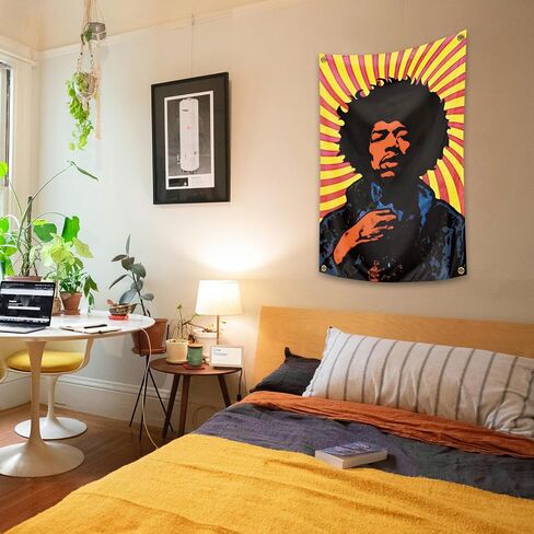 ALoEu Rock Music Tapestry Singer Tapestry Hendrixx 2x3 FT Room Art Decor Poster With 4 Brass Grommets (25) in Saudi Arabia