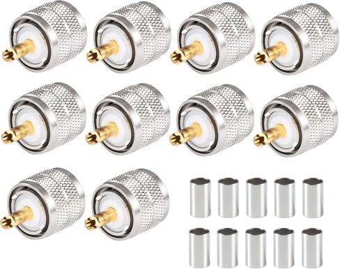 （Pack of 10）BNC Male Q9 Plug Crimp for RG8X RG-8X LMR240 Cable Straight RF Coaxial Adapter Connector, Eifagur in Kuwait
