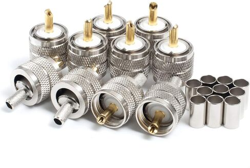 （Pack of 10）BNC Male Q9 Plug Crimp for RG8X RG-8X LMR240 Cable Straight RF Coaxial Adapter Connector, Eifagur in Kuwait