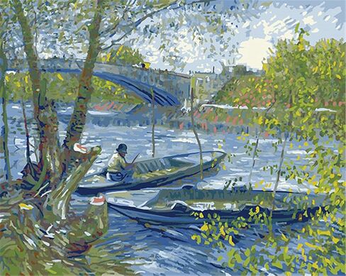 YEESAM ART طلاء بالأرقام للوحات الشهيرة للبالغين، لا تزال الحياة مع قزحية العين بواسطة فنسنت فان جوخ 16 × 20 بوصة من قماش الكتان الأكريليك مجموعات طلاء الأرقام DIY (بدون إطار) in Saudi Arabia