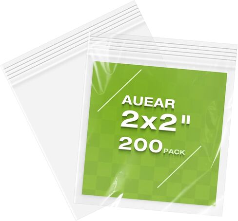 AUEAR، أكياس بلاستيكية صغيرة بسحاب مقاس 2 × 2 بوصة، 200 عبوة من أكياس صغيرة بسحاب قابلة للإغلاق لتخزين المجوهرات والحبوب اليومية والوجبات الخفيفة in Saudi Arabia