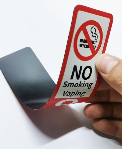 No Smoking Oxygen in Use Magnetic Vinyl Patient Care Sign 7.8" x 1.77x0.03"Strong Plastic Soft Magnetic Surface PVC Coating (12) in Kuwait