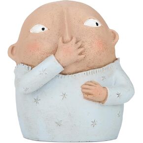 Fenteer Holding Nose Bathroom Statue,Holding Nose Sculpture Decorative,Funny Kitschy Resin Ornament Vulgar Figurine for Toilet Shelf