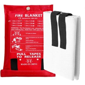 Emergency Fire Blanket for Home and Kitchen Fiberglass Fire Suppression Blanket (39''X39'') Great for School, Fireplace, Grill, Car, Office, Warehouse (1PCS)