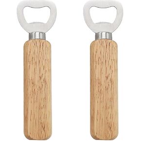 2 Pcs Wooden Handle Bottle Openers, 5.5 Inch Alloy Bottle Opener are Wldely Used for Party, Daily Life, Travel and Good Gifts for Festivals (2)